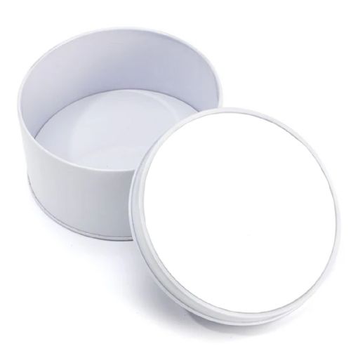 Metal Tin - Double Side in White - Round #3